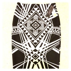 New A. Byer Black & White Pencil Skirt Size S